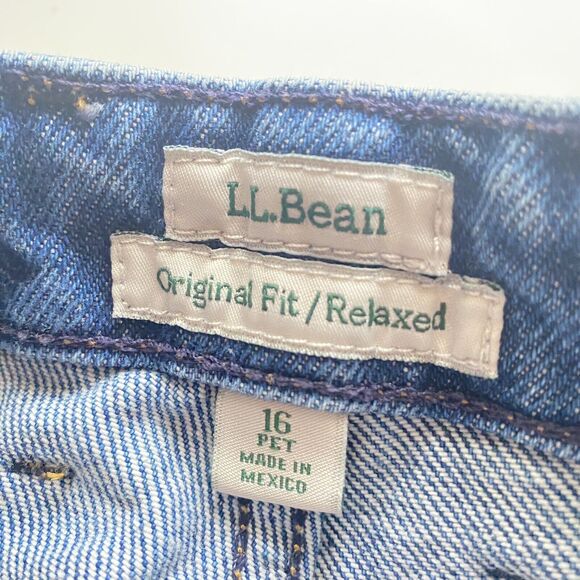 L.L. Bean Jeans Womens Size 16 Petite Original Fit Relaxed Elastic Waist NEW - Picture 6 of 9